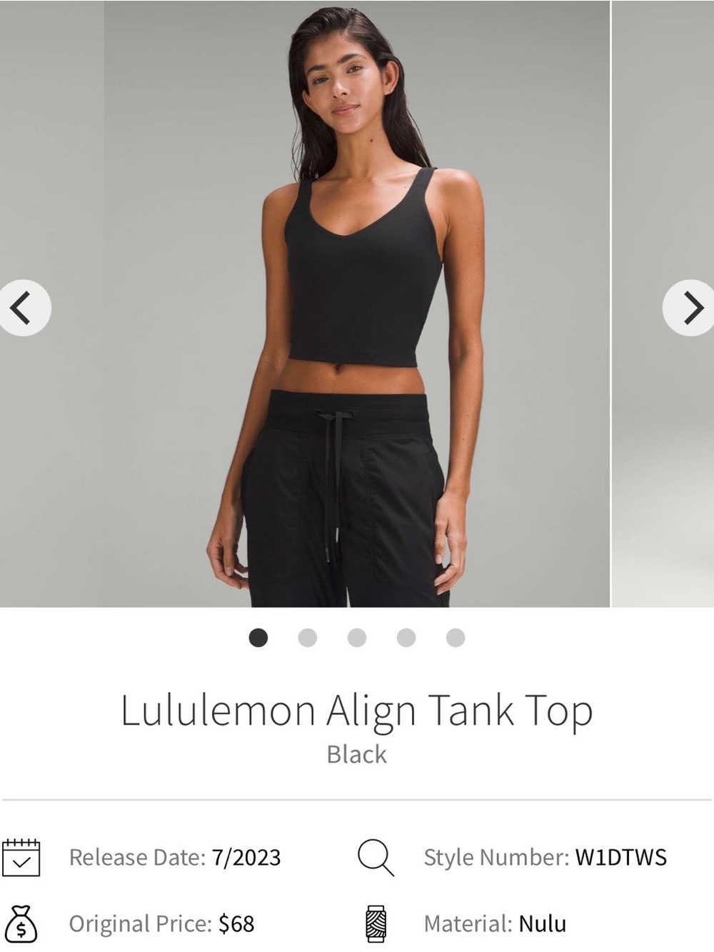 Lululemon Align Tank Top *Black* Size 0